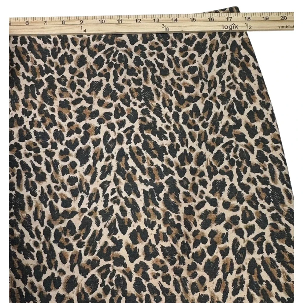 J.Crew Pencil Skirt Women's Animal‎ Leopard Print Slit Zip Size 12 Retro Classic